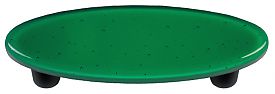 Hot Knobs HK1021-POB Emerald Green Oval Glass Cabinet Pull - Black Post