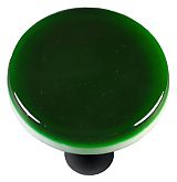 Kelly Green Round Glass Cabinet Knob - Black Post