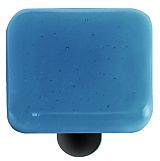 HK1029-KB Egyptian Blue Square Glass Cabinet Knob - Black Post