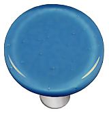 Egyptian Blue Round Glass Cabinet Knob - Aluminum Post