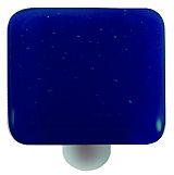 Square Glass Cabinet Knob - Deep Royal Blue