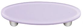 Neo-Lavender Oval Glass Cabinet Pull - Aluminum Post