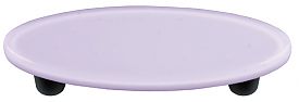Neo-Lavender Oval Glass Cabinet Pull - Black Post