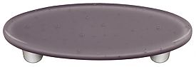 Dusty Lilac Oval Glass Cabinet Pull - Aluminum Post