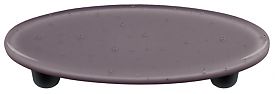 Dusty Lilac Oval Glass Cabinet Pull - Black Post