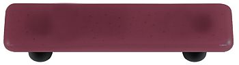 Light Plum Rectangle Glass Cabinet Pull - Black Post