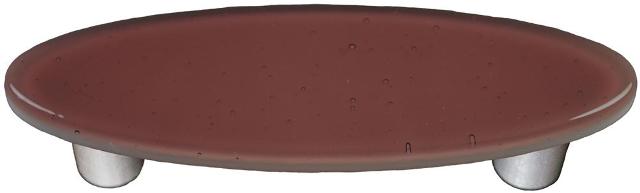 Light Plum Oval Glass Cabinet Pull - Aluminum Post