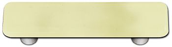 French Vanilla Rectangle Glass Cabinet Pull - Aluminum Post