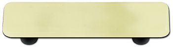 French Vanilla Rectangle Glass Cabinet Pull - Black Post