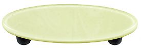 French Vanilla Oval Glass Cabinet Pull - Black Post