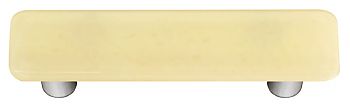 Marzipan Striker Rectangle Glass Cabinet Pull - Aluminum Post