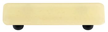 HK1040-PB Marzipan Striker Rectangle Glass Cabinet Pull - Black Post