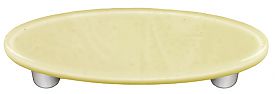 Marzipan Striker Oval Glass Cabinet Pull - Aluminum Post