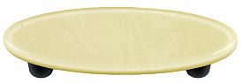 Marzipan Striker Oval Glass Cabinet Pull - Black Post