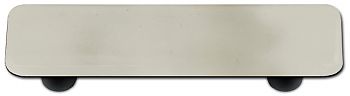 Driftwood Gray Rectangle Glass Cabinet Pull - Black Post