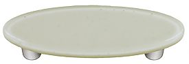Driftwood Gray Oval Glass Cabinet Pull - Black Post