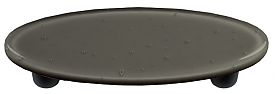 Deco Gray Oval Glass Cabinet Pull - Black Post
