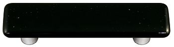 Black Rectangle Glass Cabinet Pull - Aluminum Post