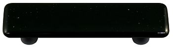 Black Rectangle Glass Cabinet Pull - Black Post