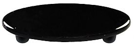 Black Oval Glass Cabinet Pull - Black Post