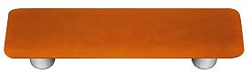 Burnt Orange Rectangle Glass Cabinet Pull - Aluminum Post