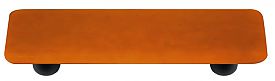 HK1044-PB Burnt Orange Rectangle Glass Cabinet Pull - Black Post