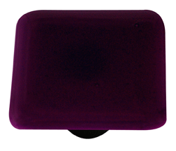 Violet Striker Square Glass Cabinet Knob - Aluminum Post