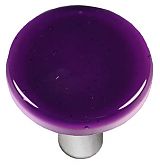 Violet Striker Round Glass Cabinet Knob - Aluminum Post