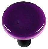 HK1045-KRB Violet Striker Round Glass Cabinet Knob - Black Post
