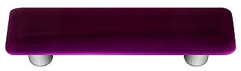 Violet Striker Rectangle Glass Cabinet Pull - Aluminum Post