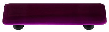 Violet Striker Rectangle Glass Cabinet Pull - Black Post