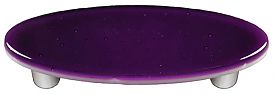 Violet Striker Oval Glass Cabinet Pull - Aluminum Post