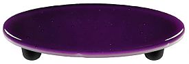 Violet Striker Oval Glass Cabinet Pull - Black Post - Handcrafted Artisan Design