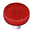 Bubbles Red Round Glass Cabinet Knob - Aluminum Post