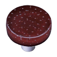 HK1201-POB Bubbles Deep Red Oval Glass Cabinet Pull - Black Post