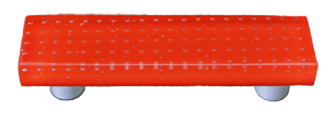 Bubbles Orange Rectangle Glass Cabinet Pull - Aluminum Post