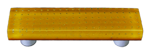 Bubbles Pumpkin Orange Rectangle Glass Cabinet Pull - Aluminum Post