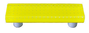 HK1204-PB Bubbles Sunflower Yellow Rectangle Glass Cabinet Pull - Black Post