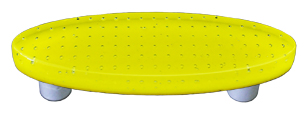 Bubbles Sunflower Yellow Oval Glass Cabinet Pull - Black Post