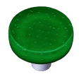Bubbles Dark Forest Green Round Glass Cabinet Knob - Black Post