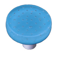 Bubbles Light Cyan Round Glass Cabinet Knob - Black Post