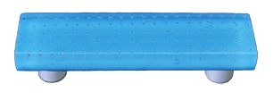 Bubbles Light Cyan Rectangle Glass Cabinet Pull - Black Post