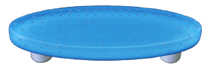 Bubbles Light Cyan Oval Glass Cabinet Pull - Black Post