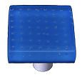 Bubbles Egyptian Blue Square Glass Cabinet Knob - Black Post