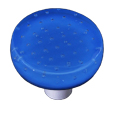 Bubbles Egyptian Blue Round Glass Cabinet Knob - Aluminum Post