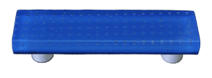 HK1208-PB Bubbles Egyptian Blue Rectangle Glass Cabinet Pull - Black Post