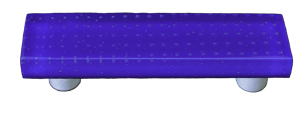 Bubbles Deep Cobalt Blue Rectangle Glass Cabinet Pull - Black Post