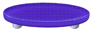 Bubbles Deep Cobalt Blue Oval Glass Cabinet Pull - Black Post