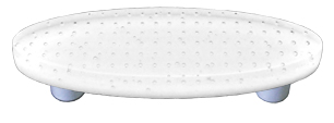 Hot Knobs HK1211-POB Bubbles White Oval Glass Cabinet Pull - Black Post