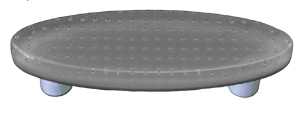 Bubbles Deco Gray Oval Glass Cabinet Pull - Aluminum Post